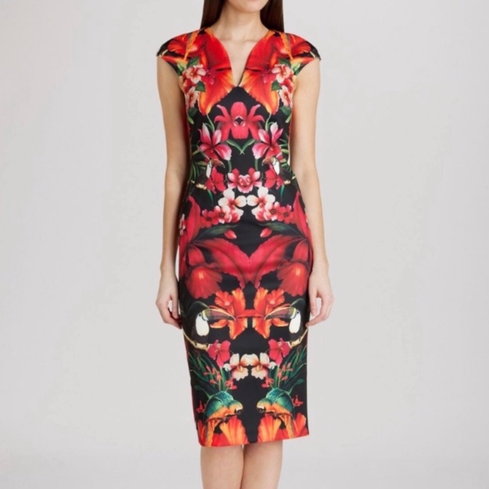 TED BAKER, London Toucan' Print Sheath Dress
